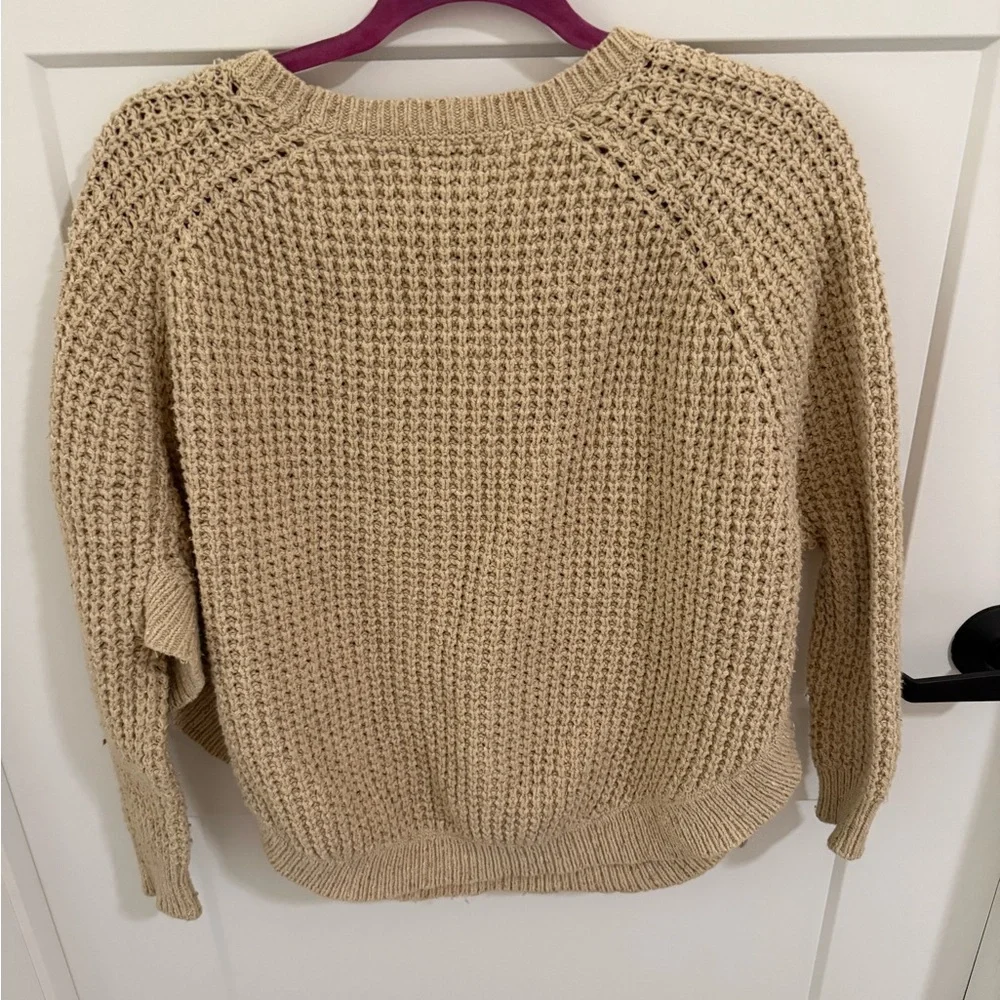 LRL Lauren Jeans Co Ralph Lauren Chunky Knit Sweater Beige Oatmeal Size L - Picture 4 of 4